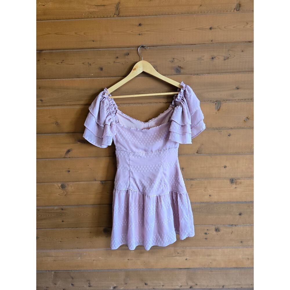 Tularosa Mini Dress Lilou Petal Pink Flutter Sleeve Feminine Cottagecore Blush S - Picture 4 of 6
